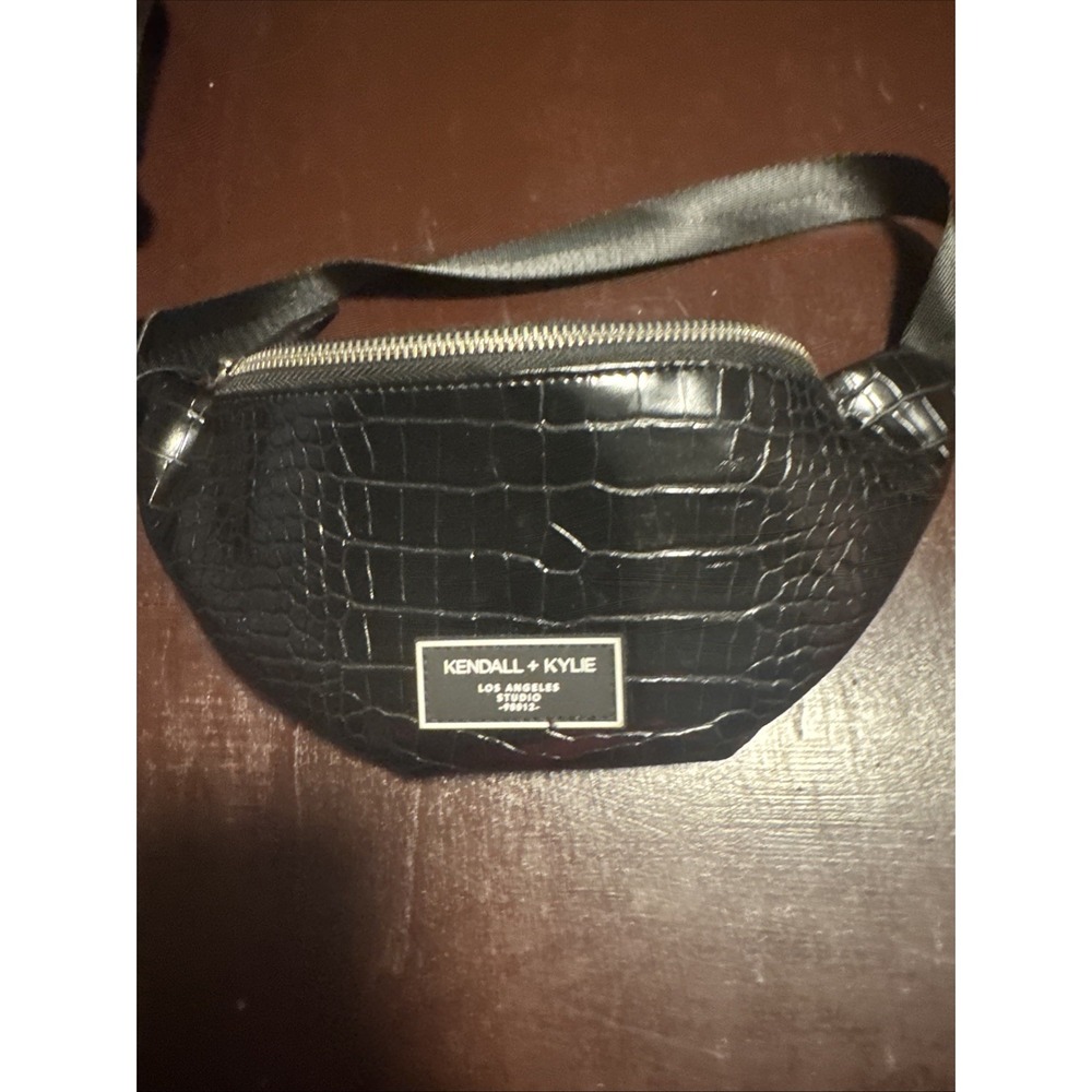 Kendall‎ + Kylie Black Croc Embossed Fanny Pack Waist Bag Los Angeles Studio NWT